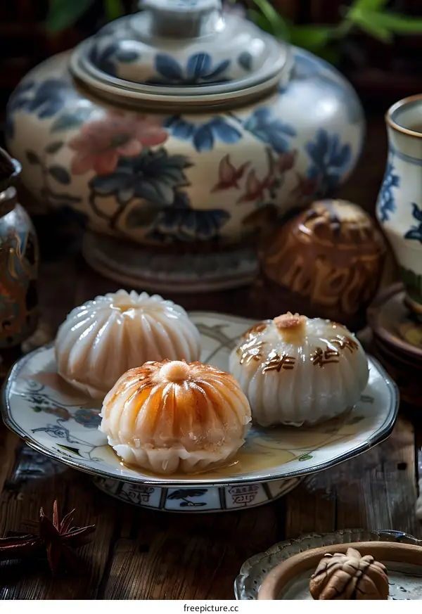 Chinese Traditional Desserts on a Table