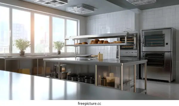 Modern Commercial Kitchen Design Illustration