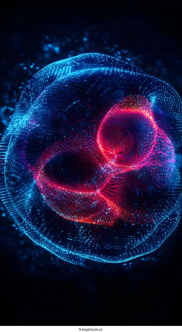 Abstract Colorful Sphere of Light Dots