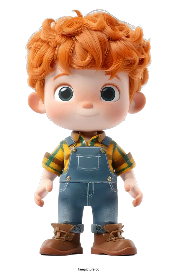 [Transparent Background PNG]3D cartoon character of a boy