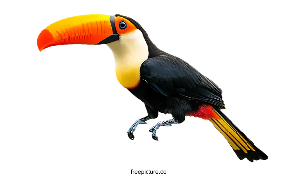 [Transparent Background PNG]Toucan Bird in Lush Tropical Plants