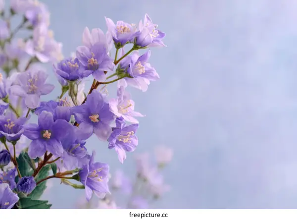 Close-up of Delicate Purple Flowers Against a Pastel Background