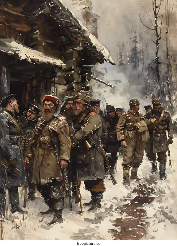 Russian soldiers in the Carpathians during World War I