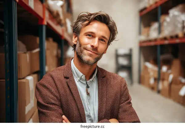 Warehouse Manager Confidently Stance