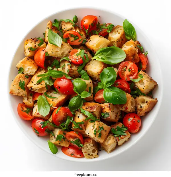 Panzanella Salad with Tomatoes and Basil
