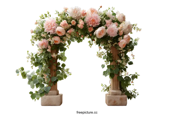 [Transparent Background PNG]Elegant Floral Archway Decor