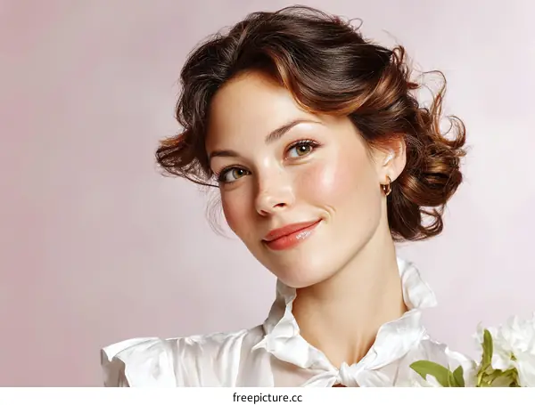 Elegant Woman Portrait with Vintage Style