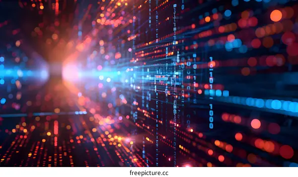 Abstract Technology Background With Binary Code