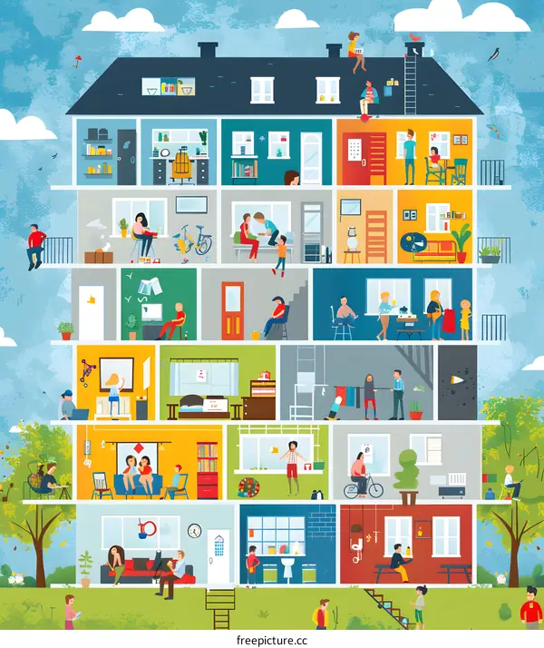 Multi Level Home With Many People Living In It