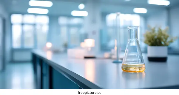 Modern Laboratory Interior with Beaker