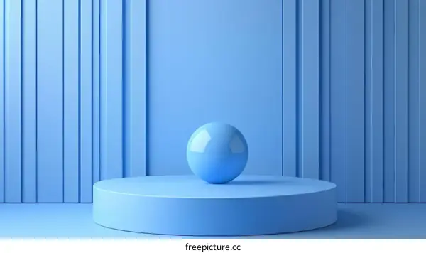 Blue Geometric Abstract Display Stand