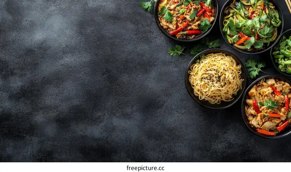 Assortment of Delicious Asian Dishes