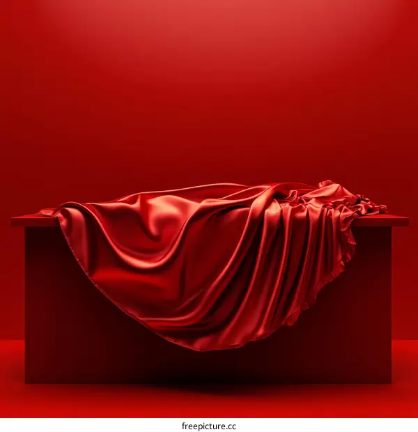 Red Silk Fabric Display Platform