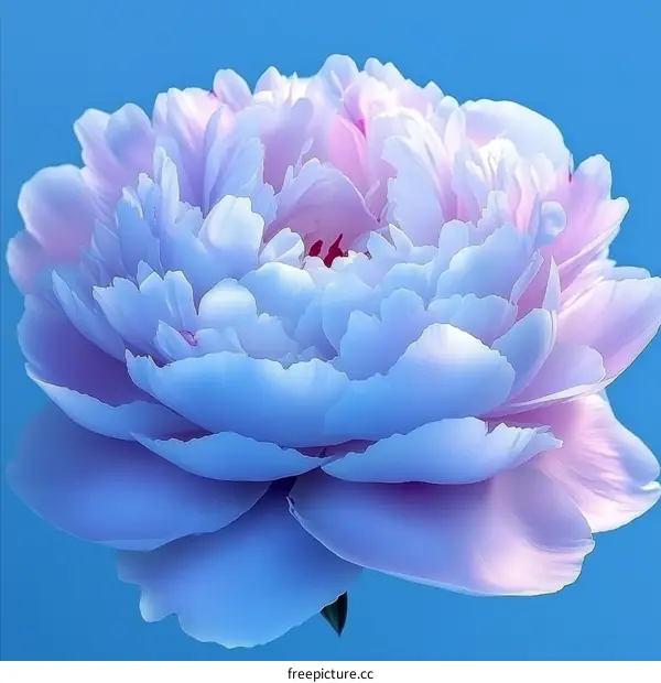 Close-up of a Vibrant Light Blue Peony