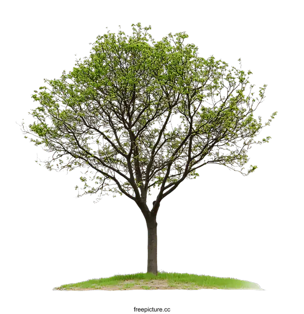 [Transparent Background PNG]Isolated Tree on a Grassy Patch