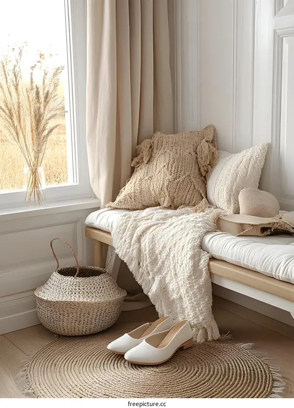 Beige and White Interior Design with Natural Elements