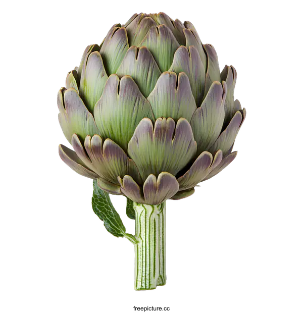 [Transparent Background PNG]Fresh Green Artichoke Isolated on White Background