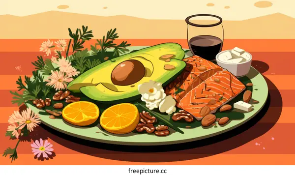 Ketogenic Diet Food Illustration