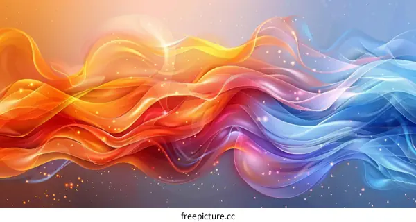 Abstract Colorful Flowing Waves Background