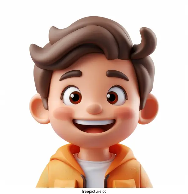 3D rendering of a happy smiling boy