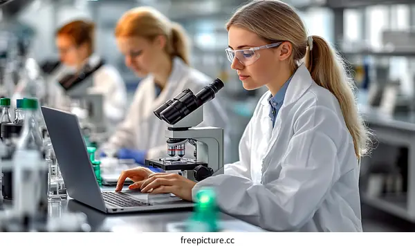 Female Scientists Working in a Laboratory