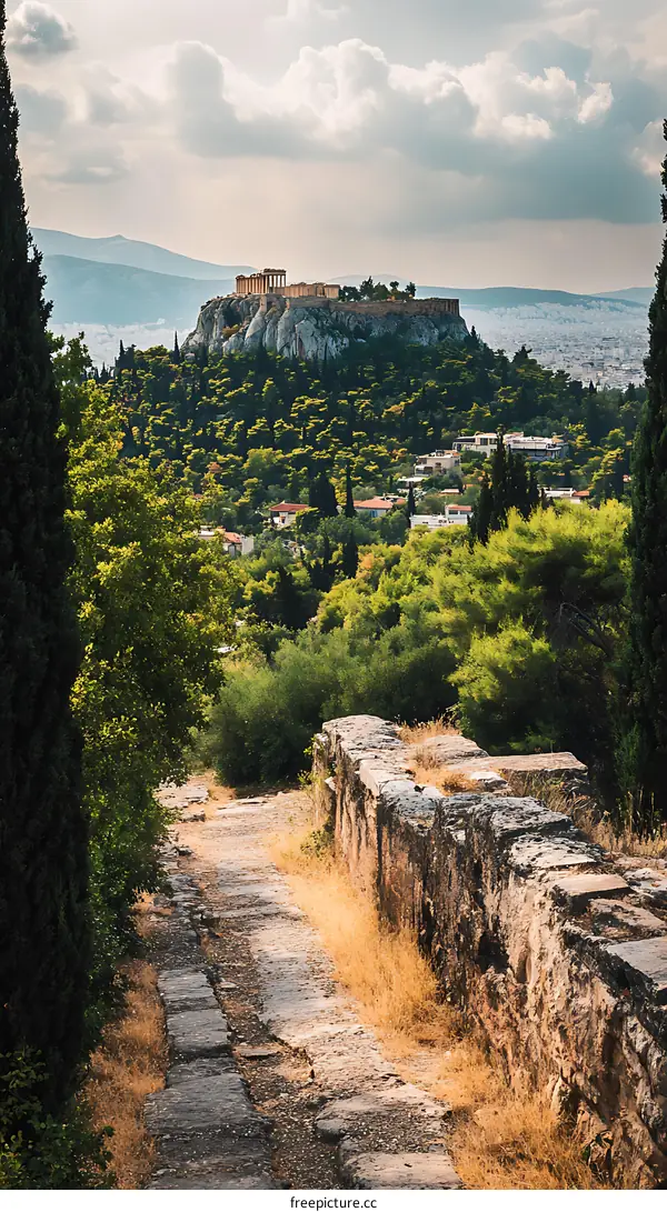 Stone Path Leading to Acropolis in Athens