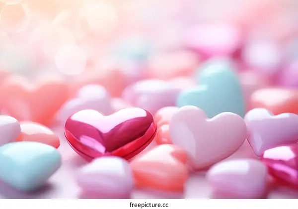 Pink heart candies