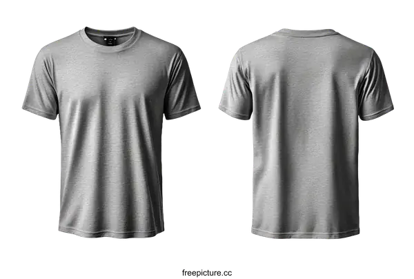 [Transparent Background PNG]Blank Grey T-shirt Mockup Front and Back