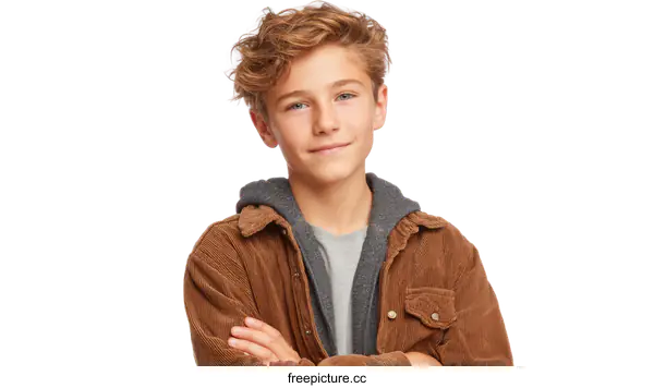 [Transparent Background PNG]Portrait of a Teenager with a Casual Style