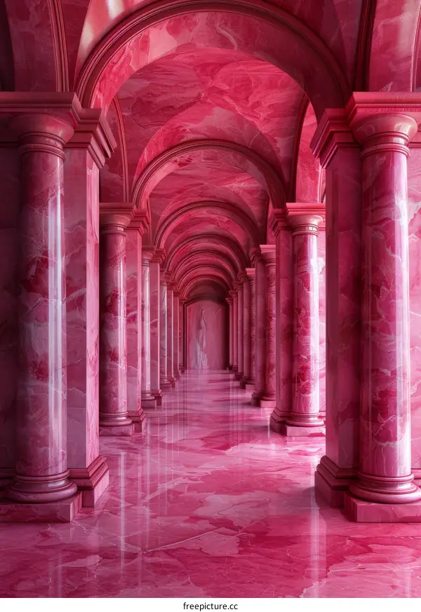 Elegant Pink Marble Hallway