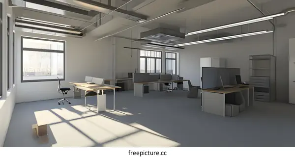 Modern Office Space with Desk and Chair Design