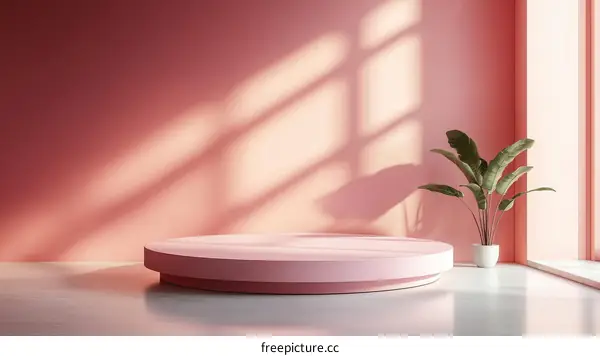 Pink Podium Display Mockup Scene