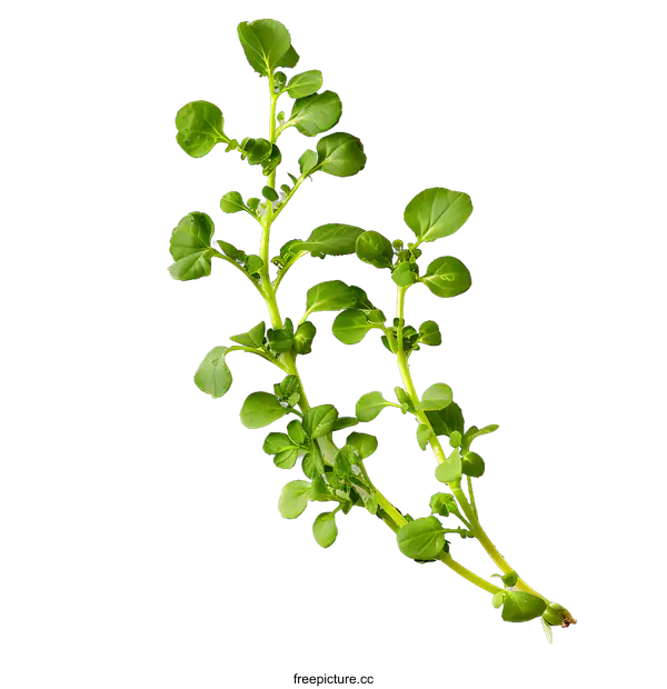 [Transparent Background PNG]Fresh Green Watercress on White Background