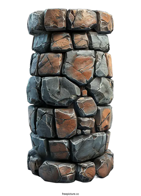 [Transparent Background PNG]Stone Pillar Isolated On transparent background