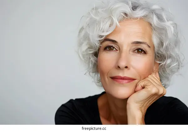 Portrait of a Woman With Grey Hair