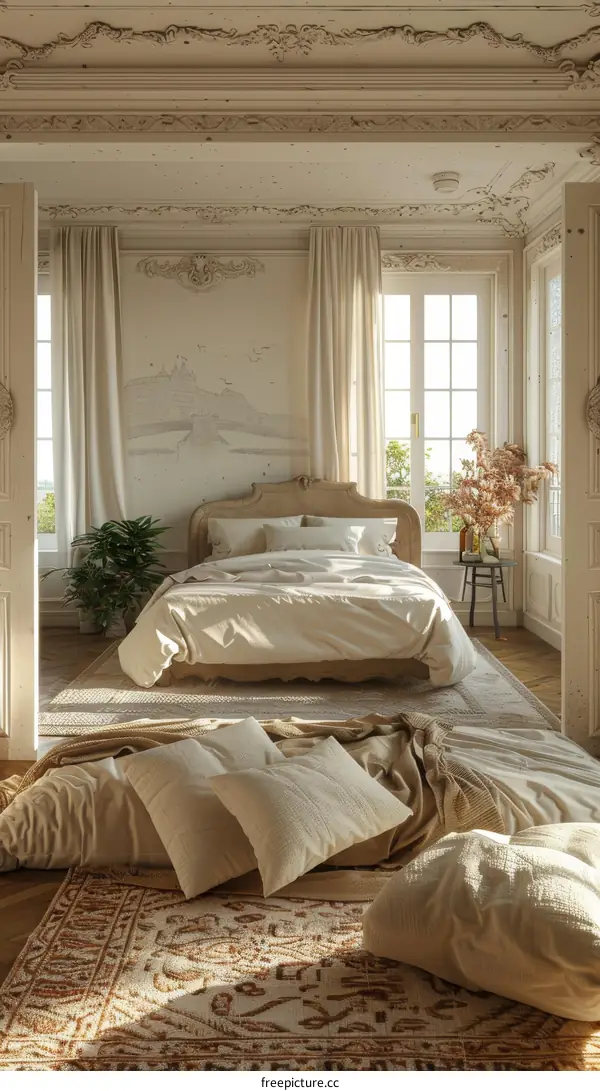 Elegant and Cozy Beige Bedroom Interior Design