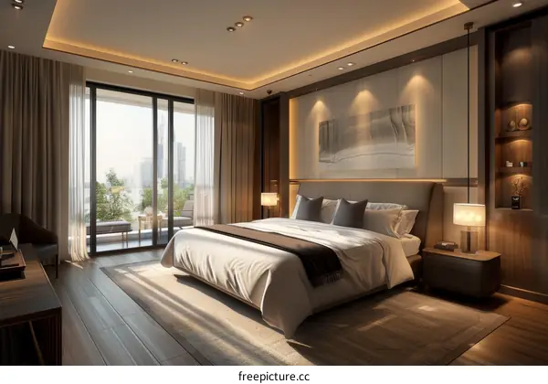 Modern Luxury Bedroom Interior Design Illustration