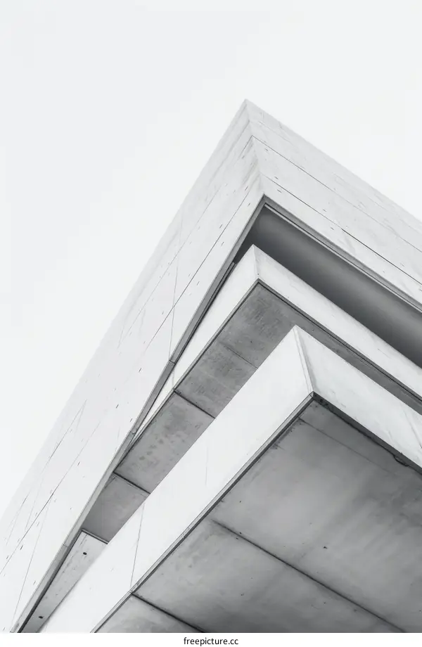 Black and white concrete geometric shapes