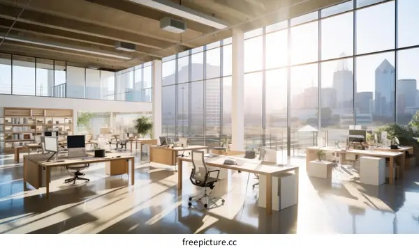 Modern Office Interior with Natural Light