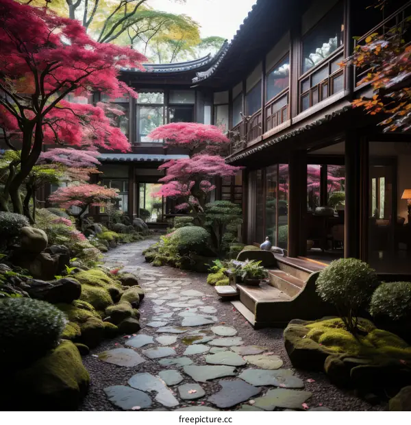 Traditional Japanese House and Landscaped Garden
