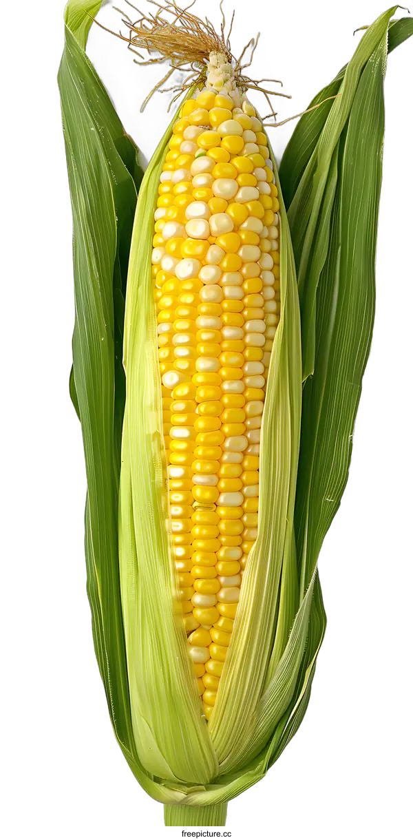 [Transparent Background PNG]Freshly Picked Corn Cob With Husks