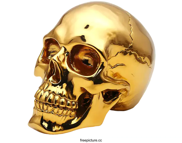 [Transparent Background PNG]Golden Skull Decorative Figurine