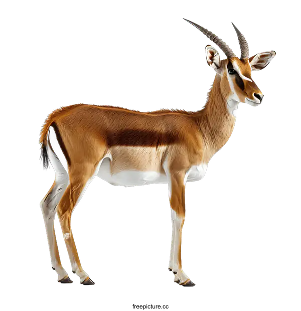 [Transparent Background PNG]Gazelle on a white background