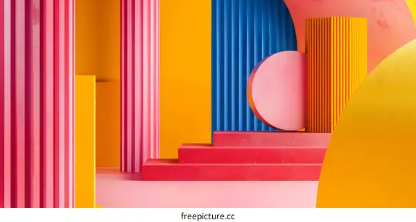 Abstract Colorful Geometric Shapes Background