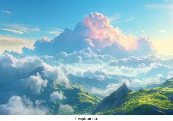 Majestic Sunset Embracing Mountain Peaks