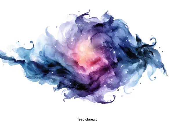 [Transparent Background PNG]Abstract Watercolor Galaxy Painting
