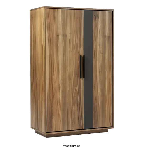 [Transparent Background PNG]Modern Wooden Cabinet With Black Accents