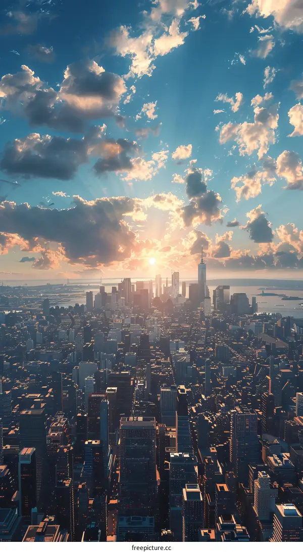 New York City Skyline at Sunset