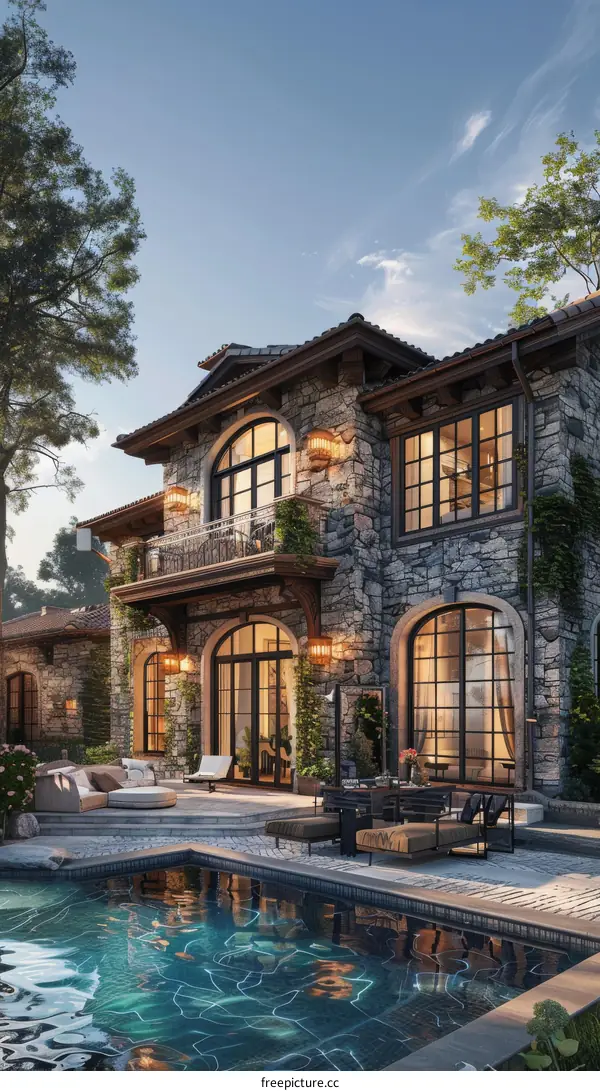 Expansive Modern Luxury Mansion with Courtyard and Pool