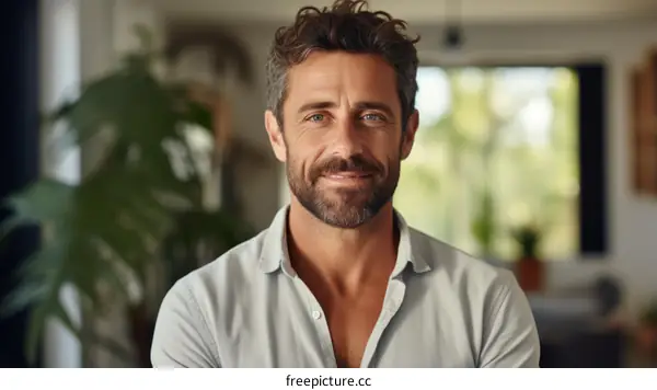 Portrait of a handsome man with beard